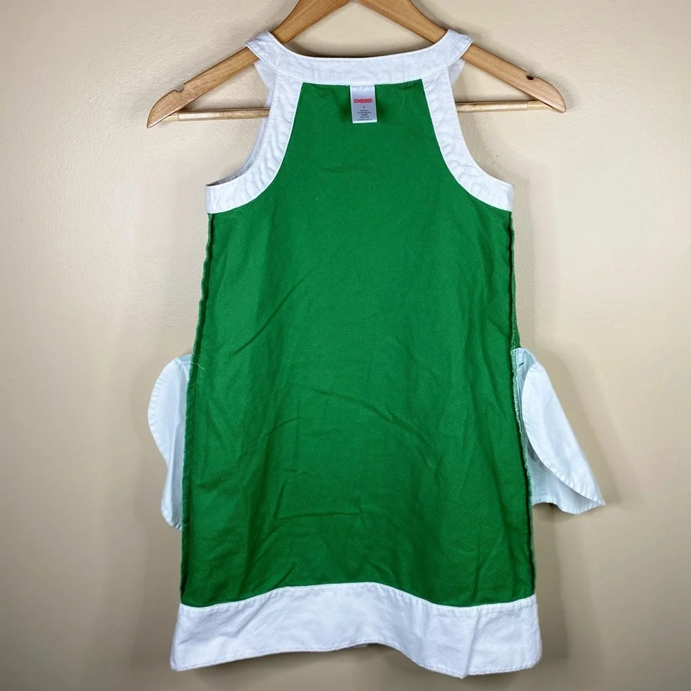 Vintage Gymboree Green Cotton Floral Dress Size 9